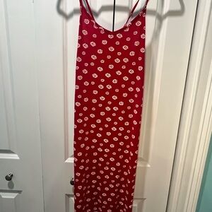 PrettyLittleThing Red Floral Maxi Dress